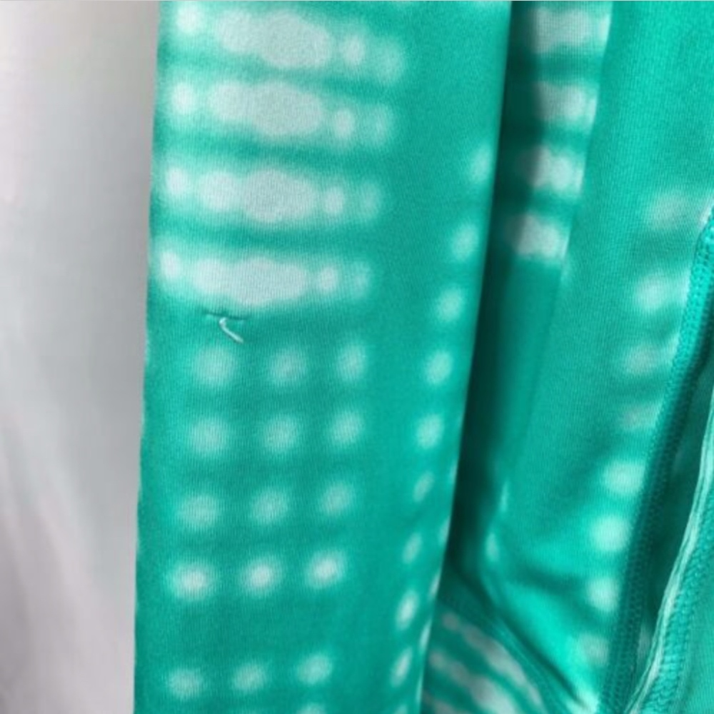 Zella Girl Track Jacket Full Zip M 8/10 Green/Wht - Picture 3 of 6